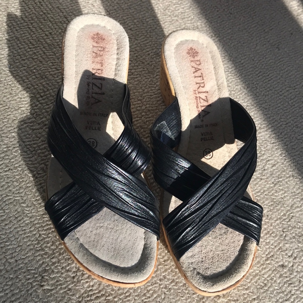 Patrizia black wedge, Sz 38 /US 8 NEW, SUPER LIGHT